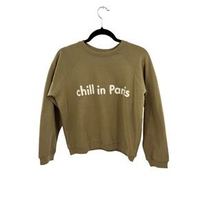 ROSAE PARIS Organic Cotton Chill In Paris Sweatshirt Women Size 36